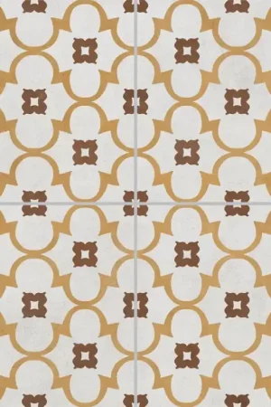 Carrelage Salou 45x45 – Imitation carreaux de ciment ocre et blanc Commander Vite